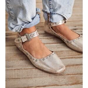 Free People Mystic Mary Jane Flats Size 8  Champagne NEW